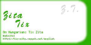 zita tix business card